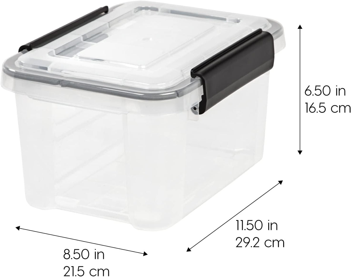 IRIS USA WeatherPro Storage Bins with Lids, 47 Qt, Gasket Seal, 2 Pack | Airtight gasket helps protect clothing, shoes, crafts, keepsakes, and household supplies from moisture and dust.
