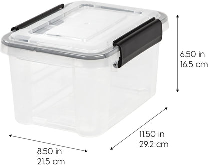 IRIS USA WeatherPro Storage Bins with Lids, 47 Qt, Gasket Seal, 2 Pack | Airtight gasket helps protect clothing, shoes, crafts, keepsakes, and household supplies from moisture and dust.