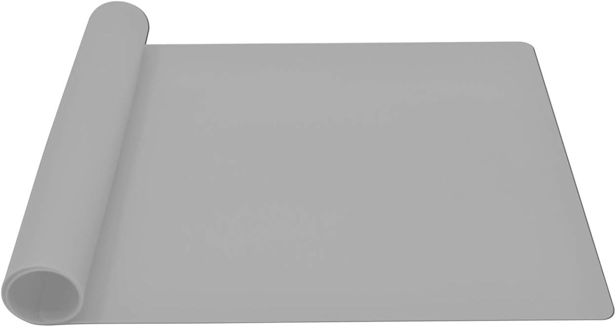 Silicone Placemats, Food-Grade Non-Slip Waterproof, Dining, Stain Resistant, Countertop Protector, Kitchen Counter Mat, Heat Resistant, Baking mat Dishwasher Safe (23.6"×15.7"-1pack, Black)