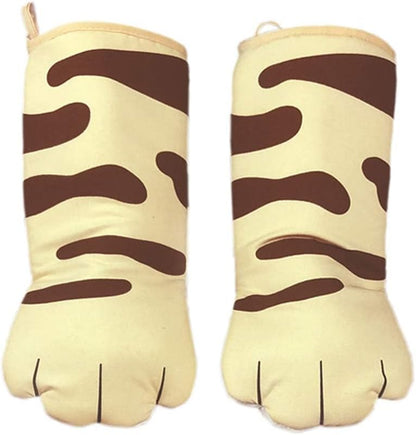 Oven Mitts Kitchen Cooking Baking Heat Resistant Cat Glove, 1 Pair Claw