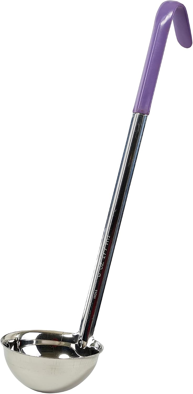 Winco 1/2 oz Red Stainless Steel Ladle