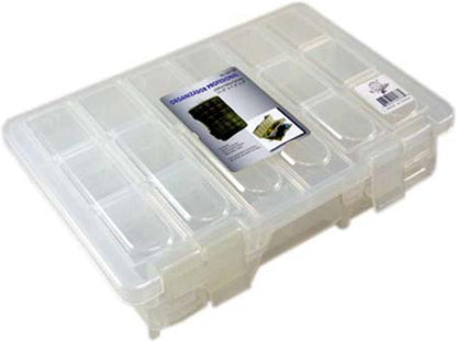 BIN BUDDY 3-Layer Stackable Clear Plastic Boxes | Removable Dividers | 5.75" (14.6 cm) x 5.75" (14.6 cm) x 5" (12.7 cm) | Ideal for Craft & Garage Organizing