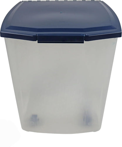 Extra-Large 50-Pound Plastic Storage Container with Locking Lid – Airtight Pet Food Bin for Dry Dog & Cat Kibble, Multi-Use Pantry Organizer for Bird Seed, Cat Litter & Garage Supplies