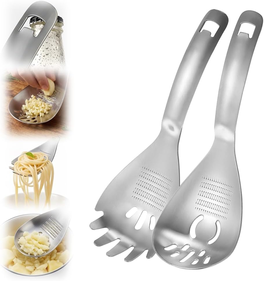5-in-1 Stainless Steel Cooking Spoon, Potato Masher & Egg Separator，A+B