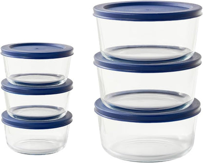 6-Piece Glass Food Storage Containers Set (3 Containers + 3 BPA-Free Lids) | 2-Cup, Leakproof | Microwave, Freezer, Oven & Dishwasher Safe | Ideal for Meal Prep & Pantry Organization, Pistachio