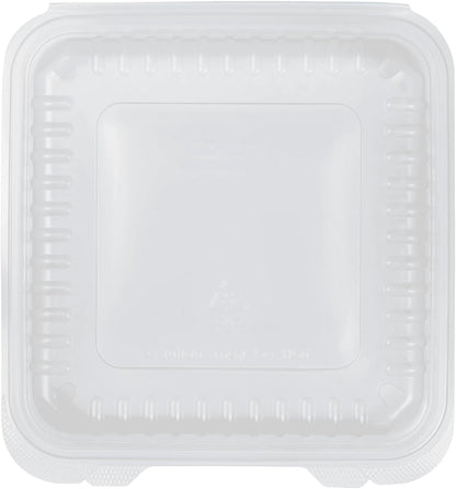 Karat FP-HC99PP-3CU 9"X 9" PP Hinged Containers 3 Compartment - (Case of 200)