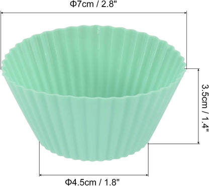uxcell 18Pcs Silicone Cupcake Liners, Non-Stick Baking Cups, for Cooking Eggs, Baking Muffins and Make a Cake(Pink)