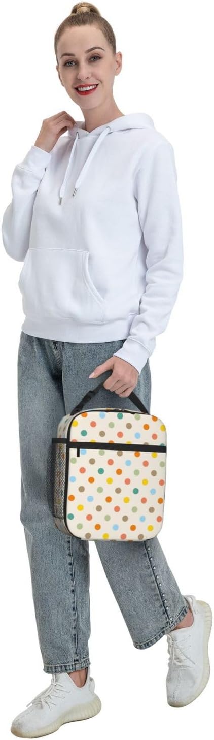 70s Retro Mushroom Floral Insulated Lunch Bag Reusable Cooler Lunch Box Portable Leakproof Thermal Container Tote Bags for Girls Boys School Travel