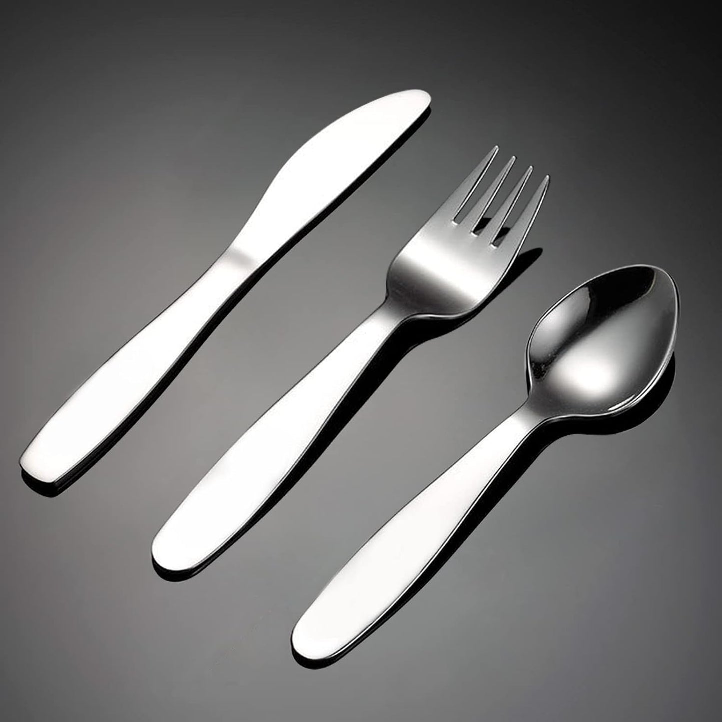 VANRA 2 Pieces Children Fork Spoon Set with Travel Case for Lunch Box, 18/8 Stainless Steel Kids Silverware Flatware Set Kids Utensil Set for School, 5.9in (Fork Spoon)