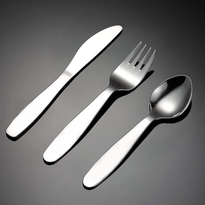 VANRA 2 Pieces Children Fork Spoon Set with Travel Case for Lunch Box, 18/8 Stainless Steel Kids Silverware Flatware Set Kids Utensil Set for School, 5.9in (Fork Spoon)