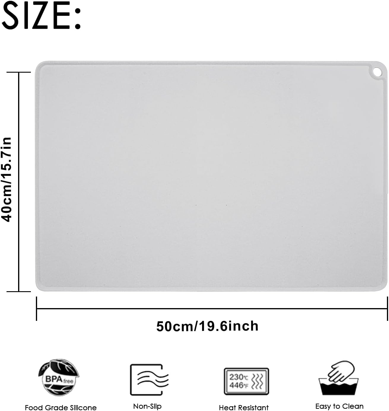 Extra Large Silicone Mat, 31.5x23.6 Inch Heat Resistant Mat for Kitchen Counter, Non Stick Silicone Baking Mat for Dough and Pastry, Thick Silicone placement Countertop Protector, Black countertop mat