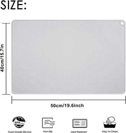 Extra Large Silicone Mat, 31.5x23.6 Inch Heat Resistant Mat for Kitchen Counter, Non Stick Silicone Baking Mat for Dough and Pastry, Thick Silicone placement Countertop Protector, Black countertop mat