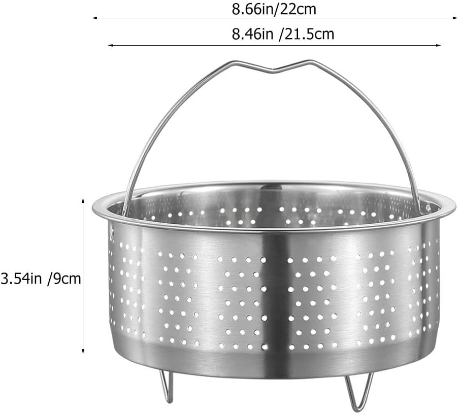 UPKOCH Mesh Strainer Steamer Basket Stainless Steel Vegetable Steamer Basket Steam Cooking Insert for Dumpling Steaming Basket with Handle for Veggie Fish Seafood Cooking, 20cm
