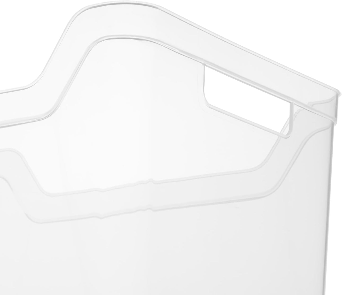 Sterilite Narrow Shelf Bin with Handles, Plastic Storage Container for Organizing Shelving, Closet, Pantry, and Countertops, Clear, 6-Pack