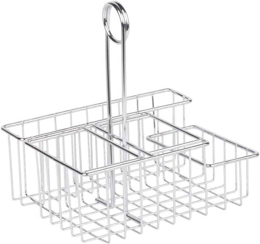 GET Modern Chrome Metal Four Compartment Condiment Caddy Table Caddies Collection