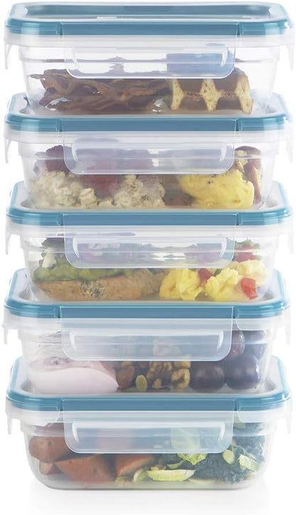 Snapware Plastic Total Solution (21-Pack) Large Food Storage Containers Set, Meal Prep Containers with Plastic BPA-Free Lids & 4 Locking Tabs, Microwave, Dishwasher, and Freezer Safe