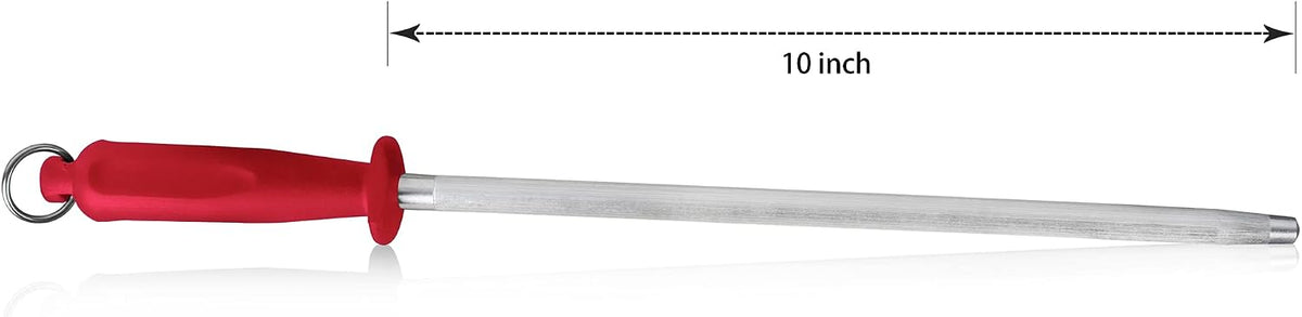 12-Inch Knife Sharpening Rod, Fine Carbon Honing Steel, Black Handle