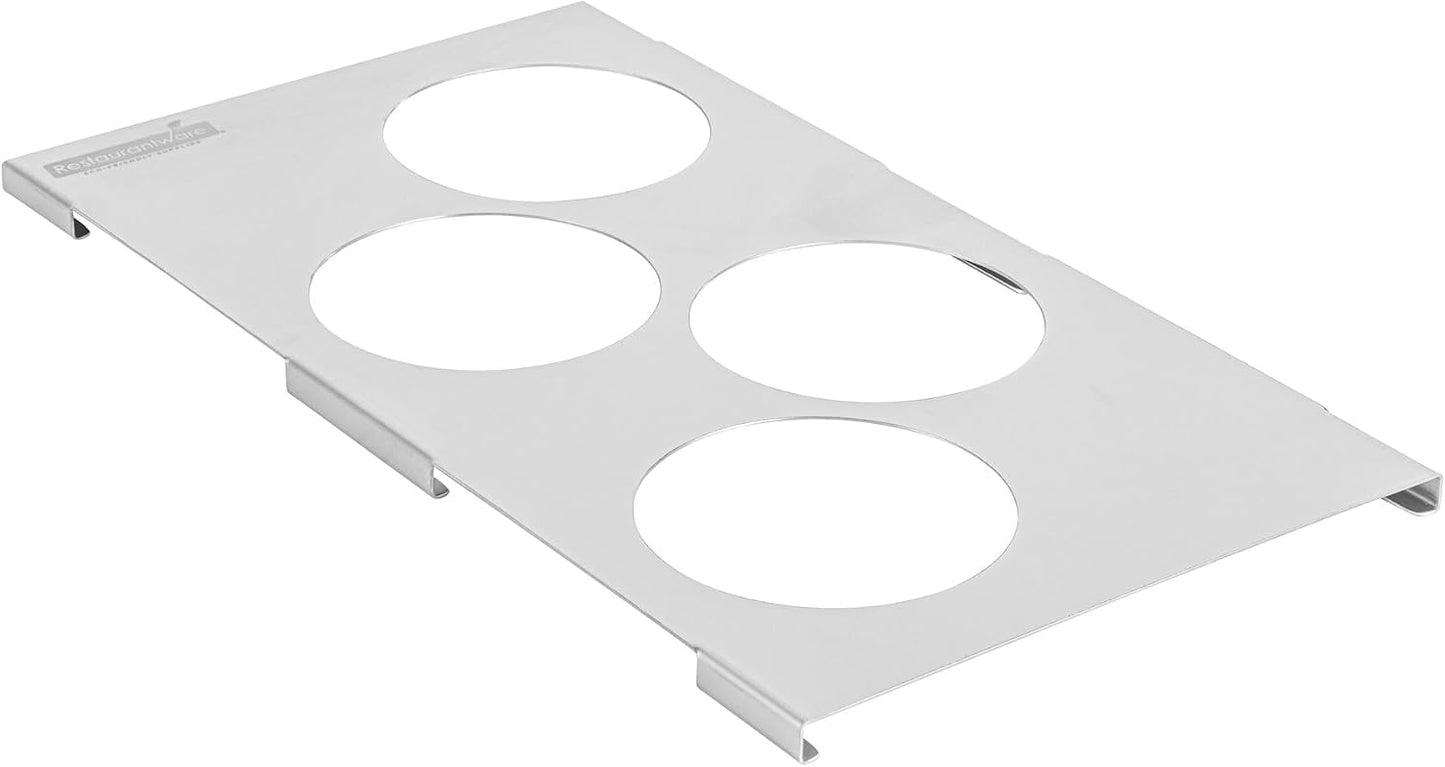 Restaurantware Stainless Steel Bottle Organizer - 1 Count - 6.299 x 7.087 x 0.394 Inches - Dishwasher-Friendly Condiment Holder - Kitchen Bottle Rack - Space-Saving Design - Silver