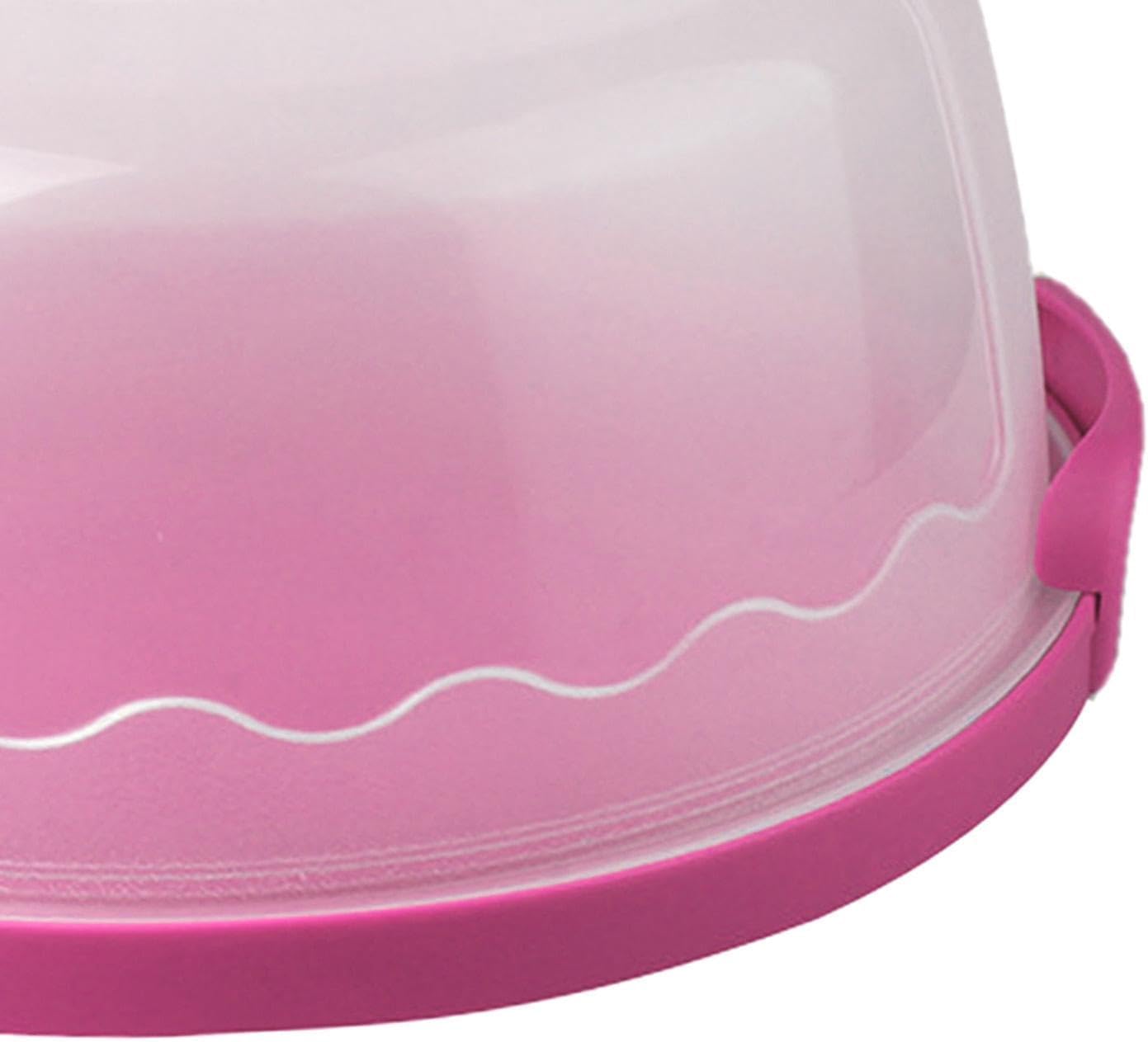 MagiDeal Cake Carrier,Cake Keeper Stand,Fits 10 inch Cake,Holds Pies,Round Cupcake Storage,with Lid and Handle,Cake Storage Container, green, 28.7cmx13cm