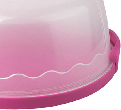 MagiDeal Cake Carrier,Cake Keeper Stand,Fits 10 inch Cake,Holds Pies,Round Cupcake Storage,with Lid and Handle,Cake Storage Container, green, 28.7cmx13cm