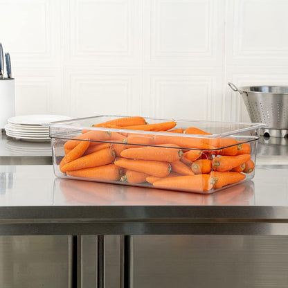 Restaurantware-2.5 Inch Deep Food Pans, 1 1/6 Size Commercial Food Storage Container - Freezable, Break-Resistant, Clear Plastic Cold Pans, Dishwashable, For Kitchens, Restaurants, Or Cafeterias