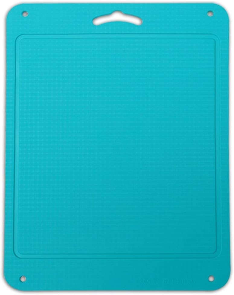 Kingneed Silicone Chopping Mat Flexible Thick Cutting Board Food Grade Material Odorless Two Sided Non-Slipping 0.15 inch Thickness, 12.6 x 9.6 inch for Kitchen (Blue)