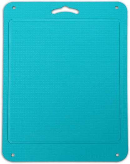 Kingneed Silicone Chopping Mat Flexible Thick Cutting Board Food Grade Material Odorless Two Sided Non-Slipping 0.15 inch Thickness, 12.6 x 9.6 inch for Kitchen (Blue)