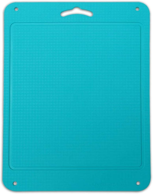 Kingneed Silicone Chopping Mat Flexible Thick Cutting Board Food Grade Material Odorless Two Sided Non-Slipping 0.15 inch Thickness, 12.6 x 9.6 inch for Kitchen (Blue)