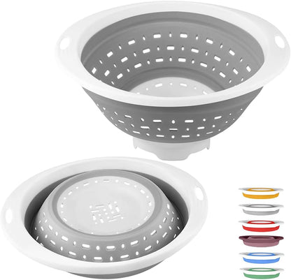 QiMH Collapsible Colander and Strainer, 5 Quart(1.25 gal), Heavy Duty Kitchen Drainer Basket for Pasta, Veggies and Fruits, New Home Apartment Essentials