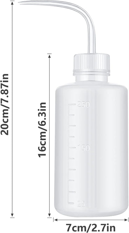 Wash Bottle 2pcs 250ml/8oz Safety Watering Tools, Economy Plastic Squeeze Washing Cleaning With Narrow Mouth Scale Labels for Medical Succulent Irrigation Plant (Black)