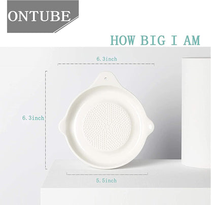 ONTUBE Ceramic Grater Plate for Ginger, Garlic, Onion (5.5" x)
