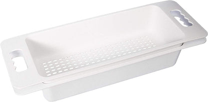 Zuhnë Reeva Sink Colander Strainer Set of 2, Food Grade Wheat Fiber Composite, BPA and Formaldehyde Free, Stackable Soak Rinse Bins, Non Slip Texture, Light Grey, Fits 15 to 17 in Sink Bowls