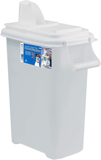 Buddeez Pet Food Storage Dispensers Plastic 4 Gallon - Airtight Flip Top for Freshness - Dry Dog Food, Cat Food or Bird Seed Plastic Containers (Set of 2)