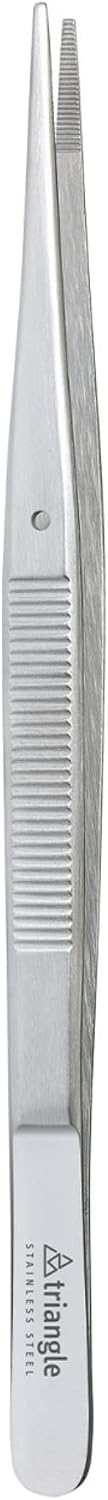 triangle Barbecue Tweezers - 11.8 in. (30 cm) - Stainless Steel Culinary Tweezers for Precise Grilling, Plating & Serving - Dishwasher Safe