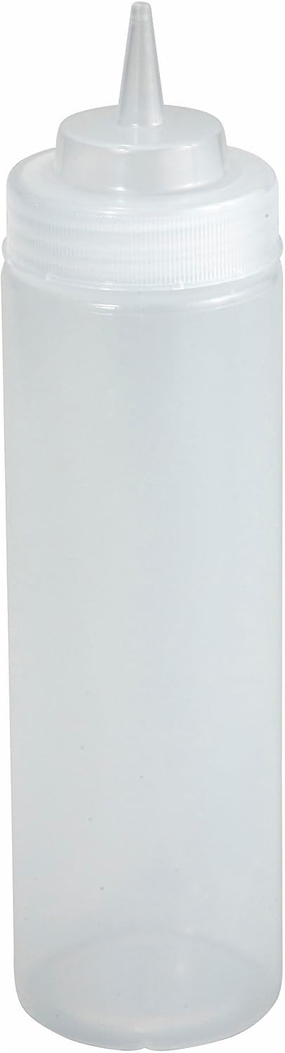 Winco 12 oz Clear Plastic Squeeze Bottles, 6pk (Set of 6)
