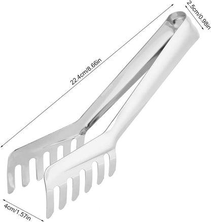 Stainless Steel Spaghetti Tongs - Comb Shaped Pasta Tongs, Noodle Clip, 8 Inches