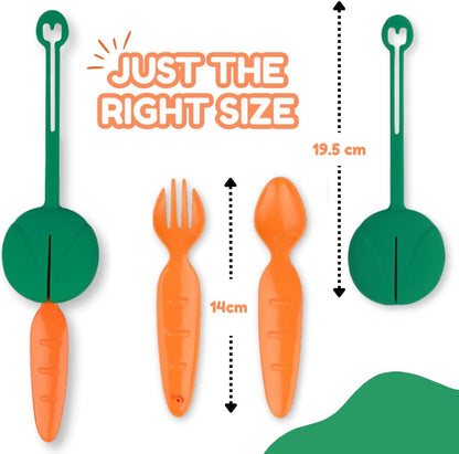 Kids Utensils for Lunch Box with Silicone Case, BPA-Free Spoon and Fork Set for Toddlers, Portable Travel Utensils for School, Daycare & On-the-Go, Dishwasher Safe - Blue