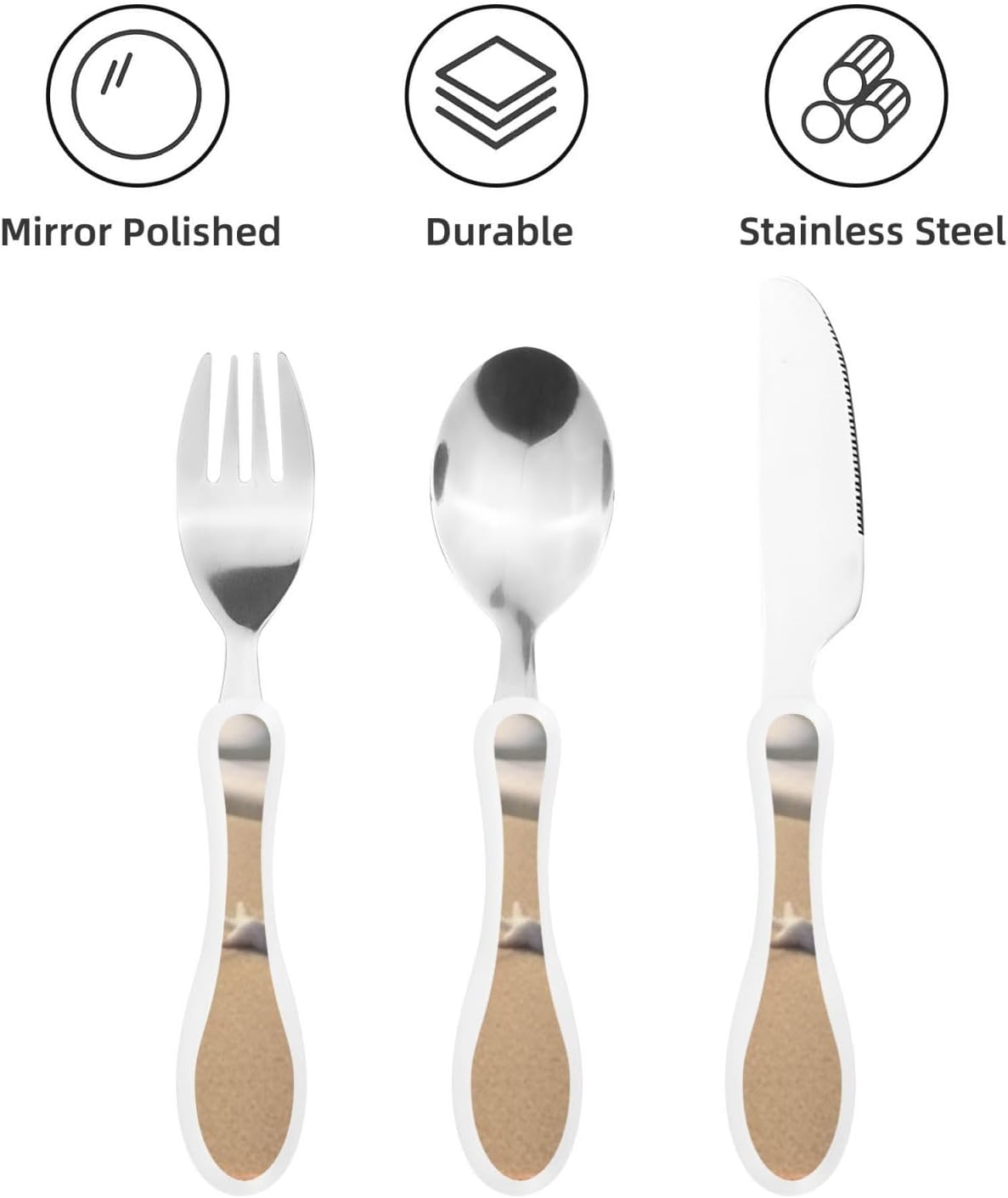 3-Piece Kids Silverware Set With Storage Case, Stainless Steel Reusable Children Safe Knife Spoon Fork Set Yellow Sunflowers Children Flatware Set For Kids Lunch Box