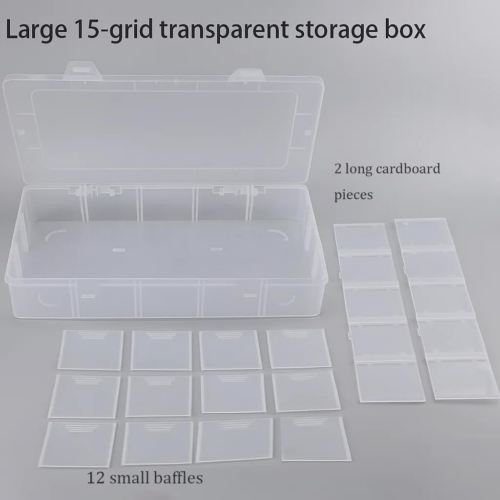 3pcs Clear Storage Small Parts Organizer Box Storage Bin With Dividers Multi Compartment for Beads Art DIY Tackle Box Organizer (10 - compartment in length)