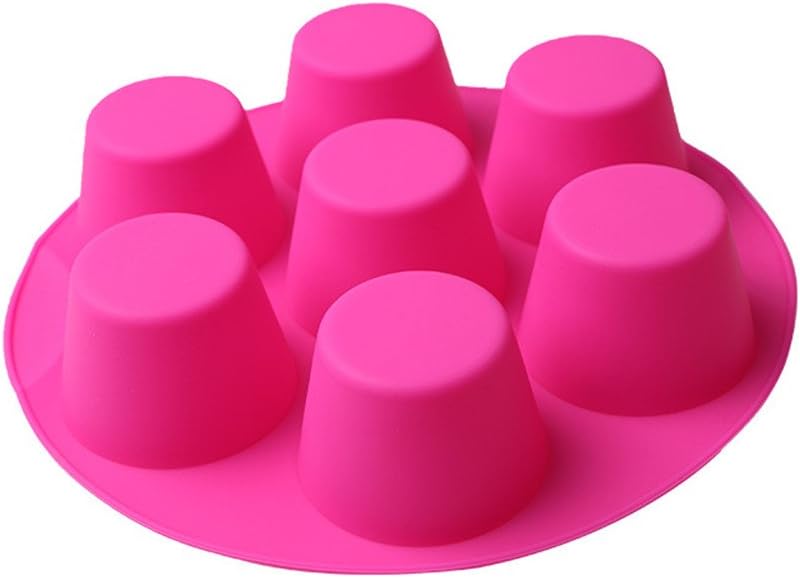 SHEbaking Silicone Egg Bite Molds Air Fryer Muffin Pan for Baking Non-Stick Silicone Egg Molds 7 Cups Air Fryer Cupcake Mold for Mini Muffins, Tart, Mini Cupcake BPA Free