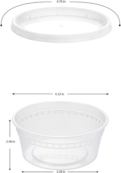 30oz Meal Prep Containers Bulk 50-Pack - 2-Compartment with Lids, Leakproof, Microwave/Freezer/Dishwasher Safe - Commercial Food Storage, Black