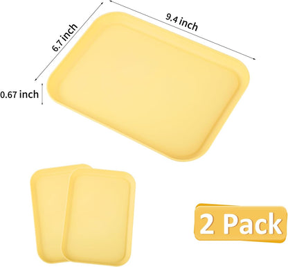 4 Pack Multicolo Plastic Serving Trays for Party Serving Food - Rectangular, 8.66 by 12 in, Heavy Duty Dessert Trays for Food Erving Platters for Party Tray Decor Veggie,Snack