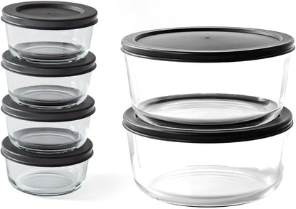6-Piece Glass Food Storage Containers Set (3 Containers + 3 BPA-Free Lids) | 2-Cup, Leakproof | Microwave, Freezer, Oven & Dishwasher Safe | Ideal for Meal Prep & Pantry Organization, Pistachio