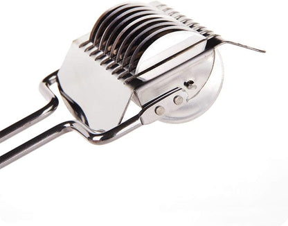 Pasta Noodle Cutter, Stainless Steel Manual Pasta Spaghetti Maker, Dough Cutter for Homemade Noodles, Lattice Roller Garlic Ginger Herb Mincer for Kitchen Cooking Tools