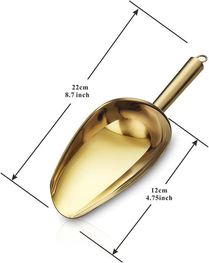 Berglander Stainless Steel Ice Scoop 6 OZ, Metal Ice Scooper For Ice Maker, Multipurpose For Candy Kitchen Bar Party Wedding Pet Animal Dog Food Scoop Beach Shovel (Silver)