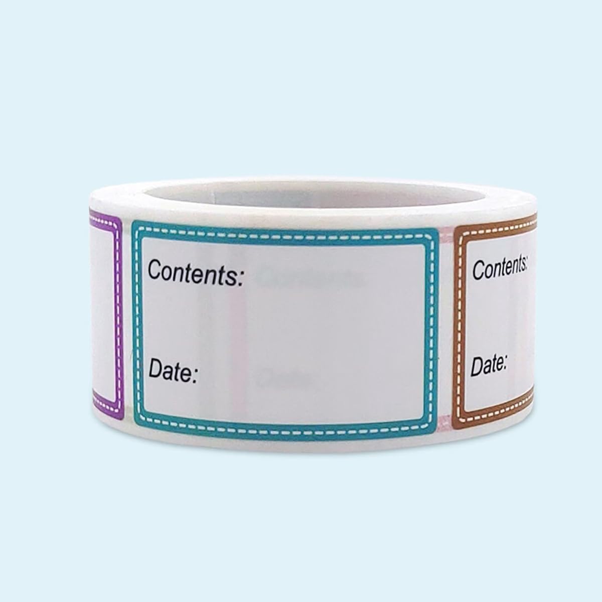 100-Pack Removable Freezer Labels, Waterproof Food Storage Stickers for Date & Contents Marking - Colors B