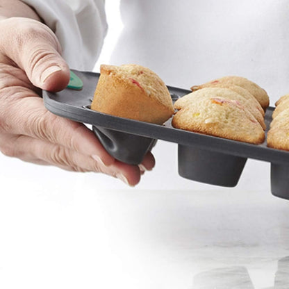 Trudeau Silicone Muffin Pan, 12 Cavities, Fuchsia (Model: 05115197KR)