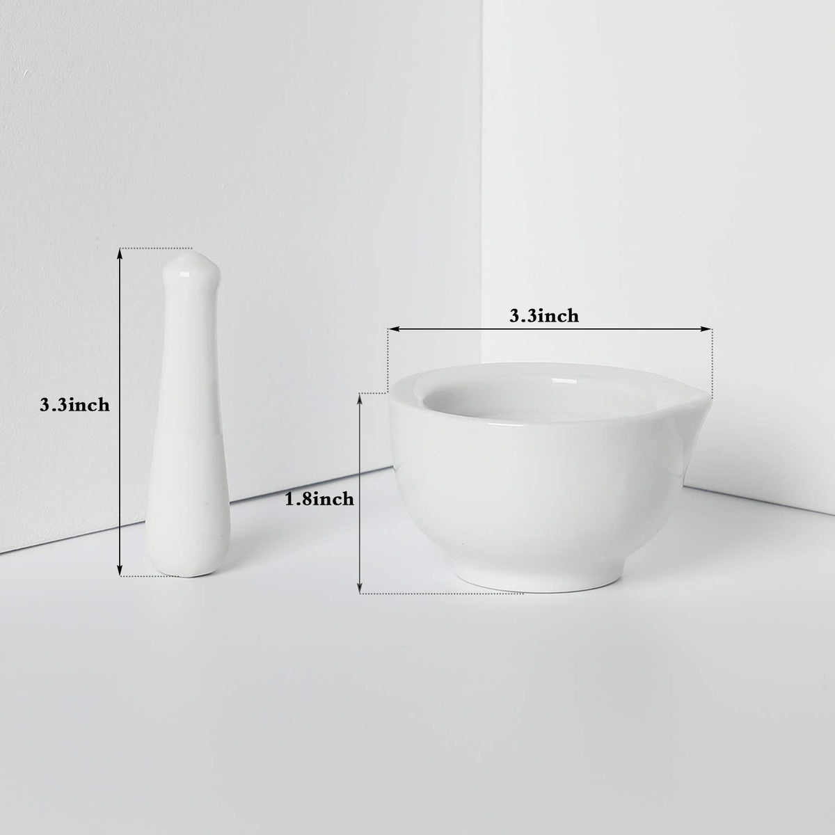 LEETOYI Small Ceramic Mortar Pestle Set, Herb Grinder Pill Crusher 3.3-inch