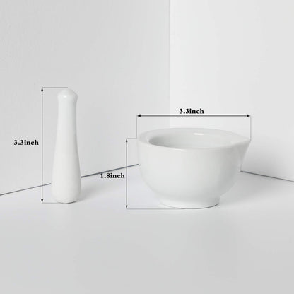 LEETOYI Small Ceramic Mortar Pestle Set, Herb Grinder Pill Crusher 3.3-inch