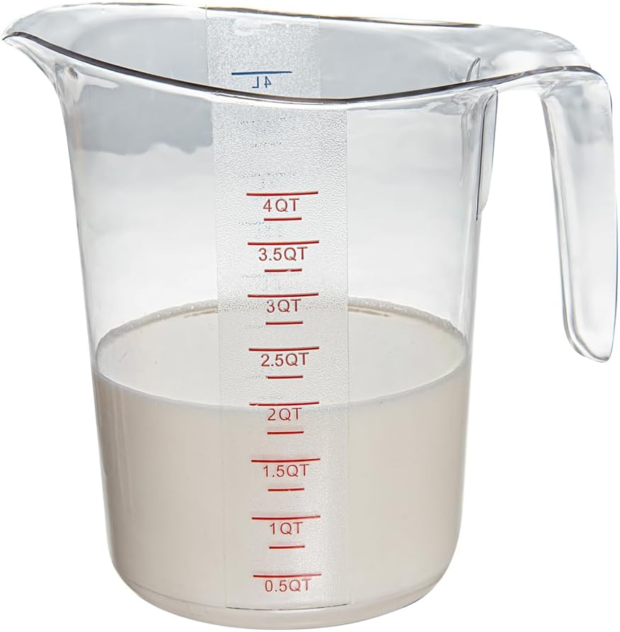 Restaurantware Plastic Measuring Cup - Chef 101 Measuring Jug with Dual Unit Markings, Dishwasher Safe - Clear Measuring Cup for Kitchen, Restaurants